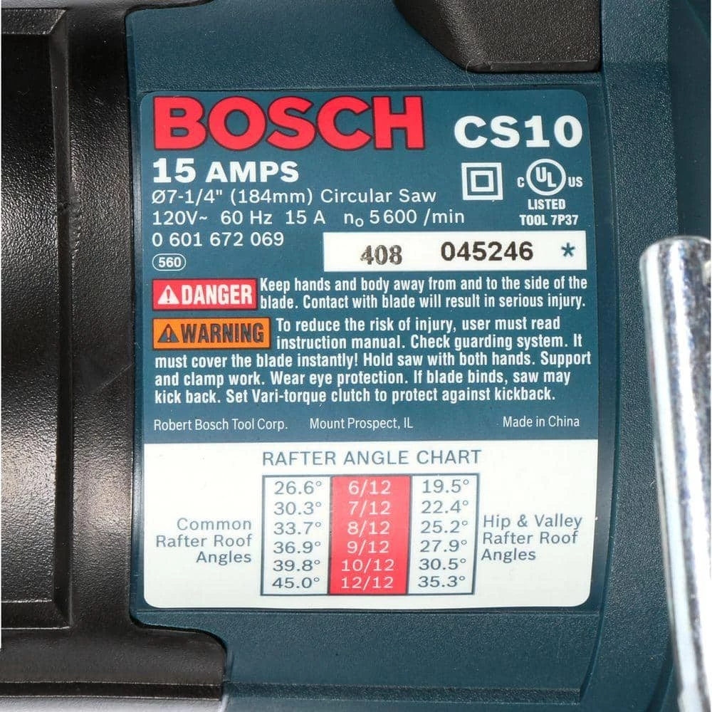 Brand new 🔔 Bosch 15 Amp 7-1/4 in. Corded Circular Saw with 24-Tooth Carbide Blade and Carrying Bag ⭐ 13 Brand new 🔔 Bosch 15 Amp 7-1/4 in. Corded Circular Saw with 24-Tooth Carbide Blade and Carrying Bag ⭐ - Image 11