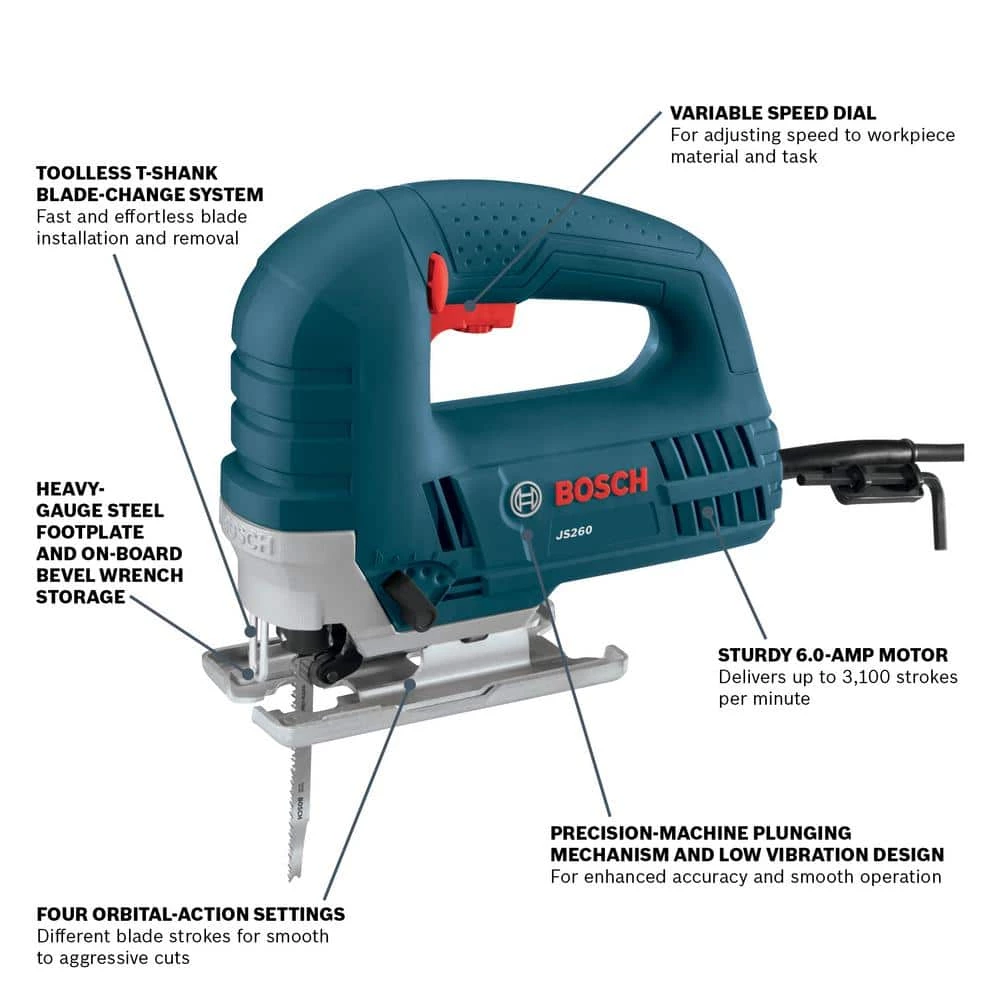 Flash Sale 🛒 Bosch 6 Amp Corded Variable Speed Top-Handle Jig Saw Kit with Assorted Blades and Carrying Case 🌟 5 Flash Sale 🛒 Bosch 6 Amp Corded Variable Speed Top-Handle Jig Saw Kit with Assorted Blades and Carrying Case 🌟 - Image 3