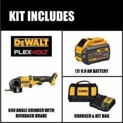 New ✨ DEWALT FLEXVOLT 60-Volt MAX Cordless Brushless 4-1/2 in. - 6 in. Small Angle Grinder & (1) FLEXVOLT 9.0Ah Battery ⌛ -Deals Power Tools Store dewalt angle grinders dcg418x1 e1 1000