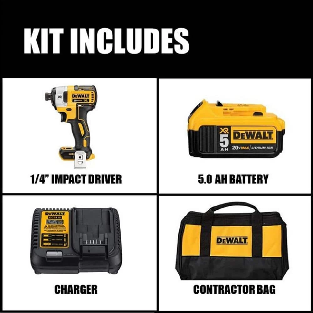 Best Pirce π₯° DEWALT 20-Volt MAX XR Cordless Brushless 3-Speed 1/4 in. Impact Driver with (1) 20-Volt 5.0Ah Battery & Charger π 4 Best Pirce π₯° DEWALT 20-Volt MAX XR Cordless Brushless 3-Speed 1/4 in. Impact Driver with (1) 20-Volt 5.0Ah Battery & Charger π - Image 2