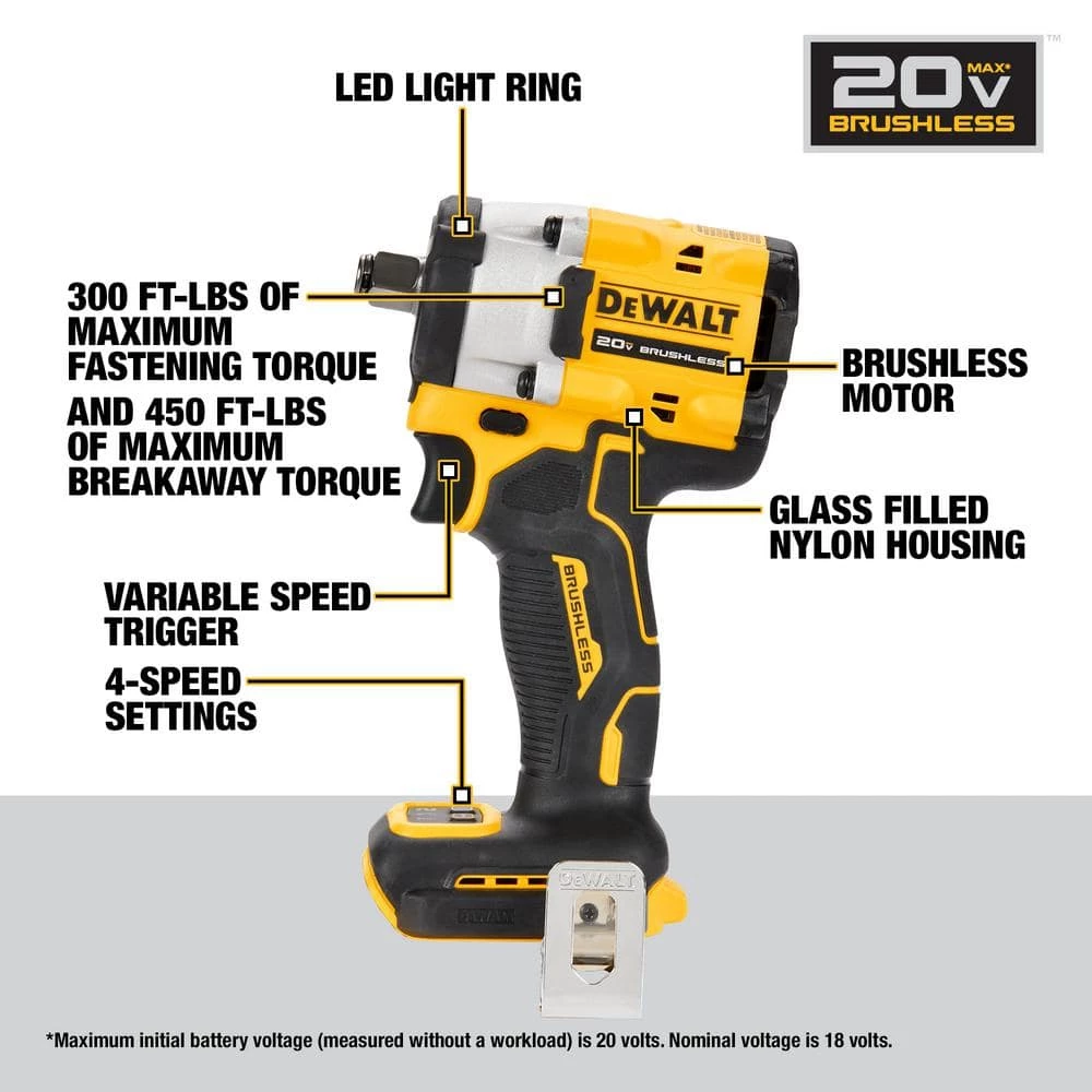 Deals โค๏ธ DEWALT ATOMIC 20V MAX Cordless Brushless 1/2 in. Impact ๐ง Wrench with 20V MAX XR Premium Lithium-Ion 6.0Ah and 4.0Ah Batteries โ๏ธ 10 Deals โค๏ธ DEWALT ATOMIC 20V MAX Cordless Brushless 1/2 in. Impact ๐ง Wrench with 20V MAX XR Premium Lithium-Ion 6.0Ah and 4.0Ah Batteries โ๏ธ - Image 8