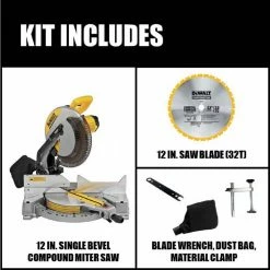 Best reviews of 🎁 DEWALT 15 Amp Corded 12 in. Single Bevel Compound Miter Saw 🎁 -Deals Power Tools Store dewalt miter saws dws715 e1 1000