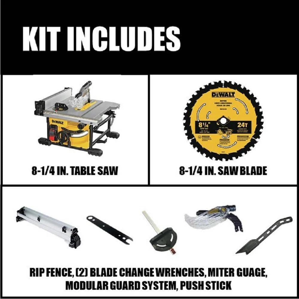 Hot Sale π DEWALT 15 Amp Corded 8-1/4 in. Compact Portable Jobsite Tablesaw (Stand Not Included) π₯° 4 Hot Sale π DEWALT 15 Amp Corded 8-1/4 in. Compact Portable Jobsite Tablesaw (Stand Not Included) π₯° - Image 2