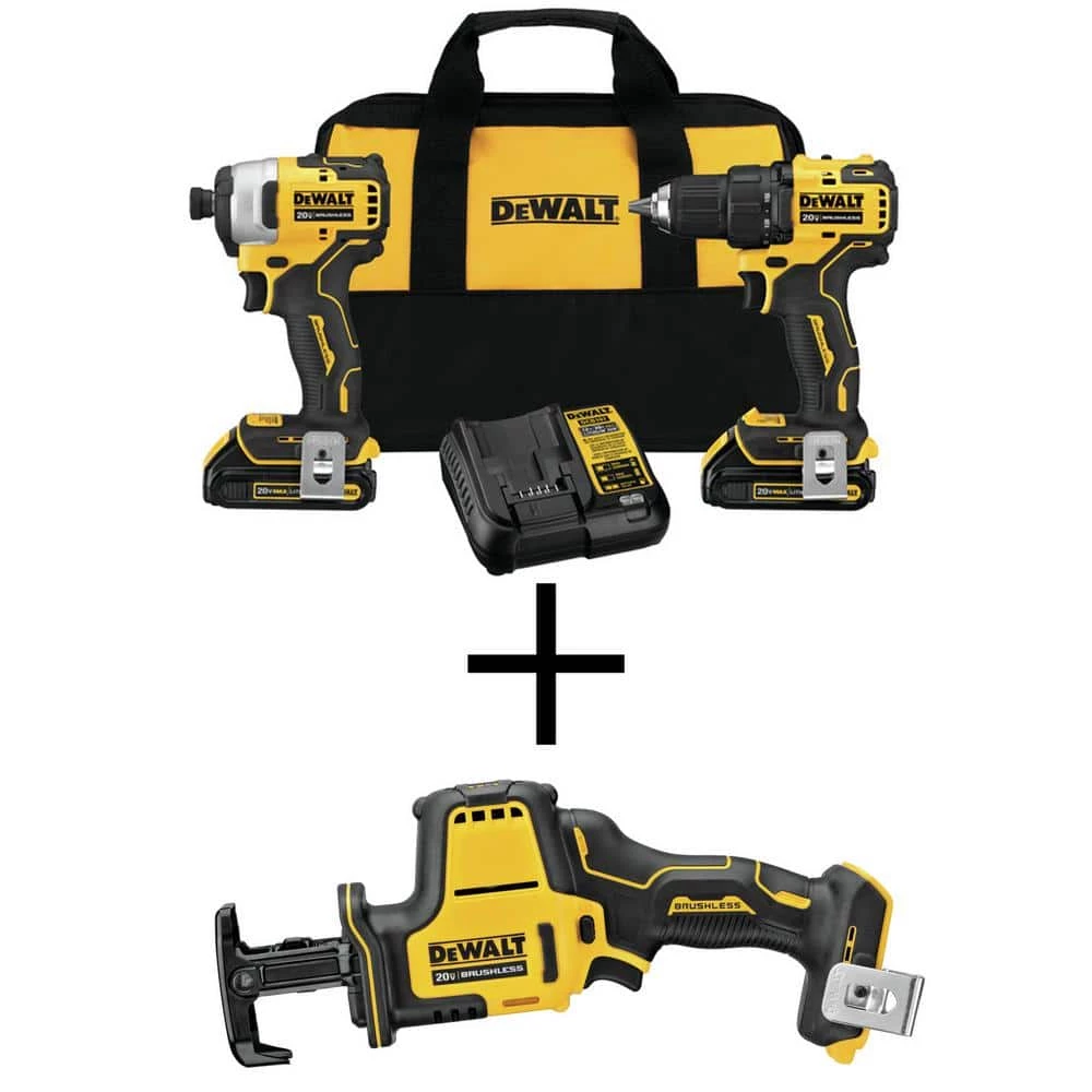 Cheap 🔔 DEWALT ATOMIC 20-Volt MAX Cordless Brushless Compact Drill/Impact Combo Kit (2-Tool) with ATOMIC Compact Reciprocating Saw 🎉 3 Cheap 🔔 DEWALT ATOMIC 20-Volt MAX Cordless Brushless Compact Drill/Impact Combo Kit (2-Tool) with ATOMIC Compact Reciprocating Saw 🎉