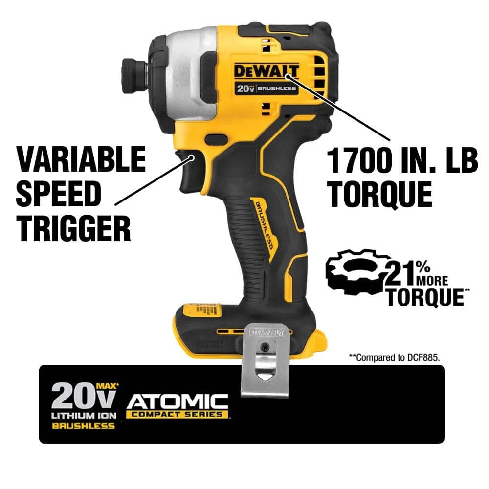 Outlet ❤️ DEWALT ATOMIC 20-Volt MAX Li-Ion Brushless Cordless Compact Drill/Impact Combo Kit (2-Tool) with Mech Tool Set (142-Piece) 🥰 6 Outlet ❤️ DEWALT ATOMIC 20-Volt MAX Li-Ion Brushless Cordless Compact Drill/Impact Combo Kit (2-Tool) with Mech Tool Set (142-Piece) 🥰 - Image 4