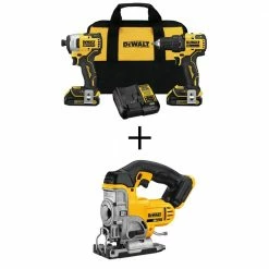 Coupon 🛒 DEWALT ATOMIC 20-Volt MAX Cordless Brushless Compact Drill/Impact Combo Kit (2-Tool) with 20-Volt Cordless Jig Saw (Tool-Only) 👍