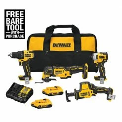 Cheapest ⌛ DEWALT ATOMIC 20-Volt MAX Cordless Brushless Combo Kit (4-Tool), (2) 2.0 Ah Batteries, Charger & Bag 🧨