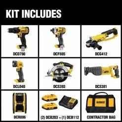 Deals ✨ DEWALT 20-Volt MAX Cordless Combo Kit (7-Tool) with (2) 20-Volt 2.0Ah Batteries & Charger ⌛ -Deals Power Tools Store dewalt power tool combo kits dck720d2 e1 1000