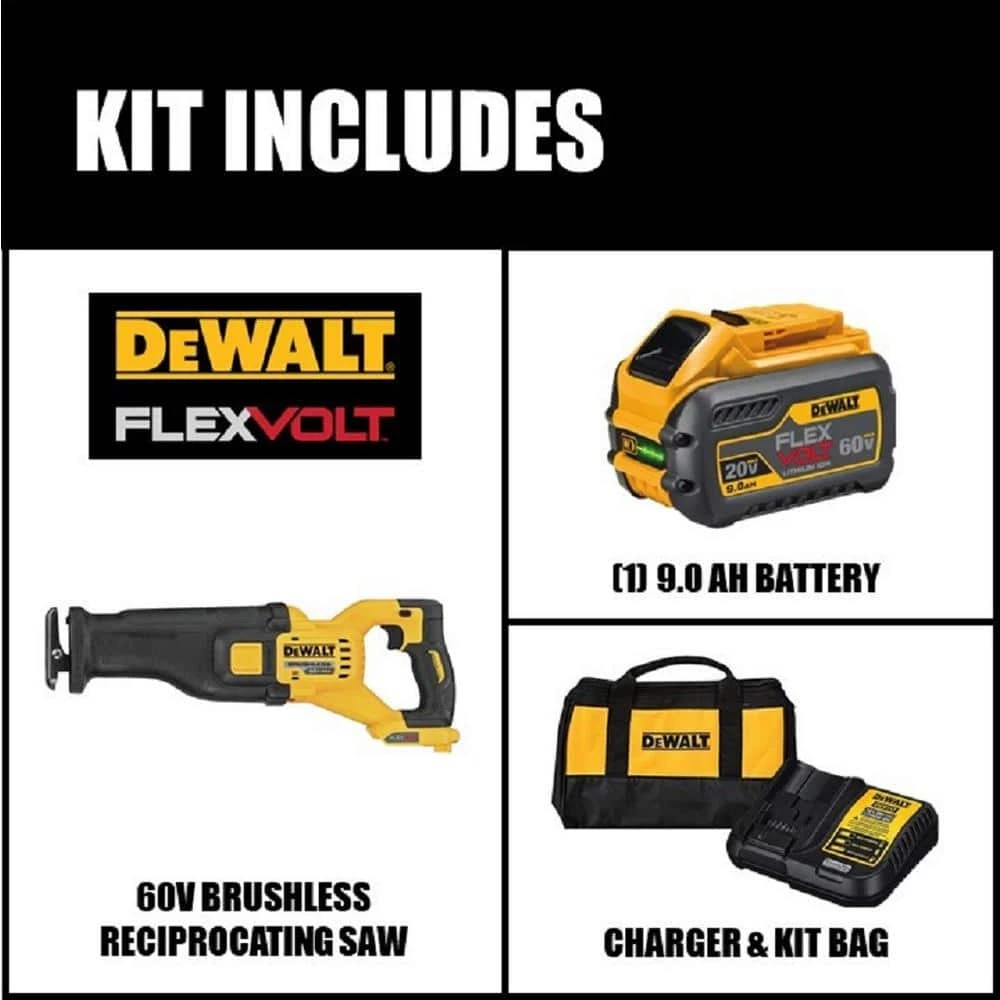 Cheap 🥰 DEWALT FLEXVOLT 60-Volt MAX Cordless Brushless Reciprocating Saw with (1) FLEXVOLT 9.0Ah Battery 😀 4 Cheap 🥰 DEWALT FLEXVOLT 60-Volt MAX Cordless Brushless Reciprocating Saw with (1) FLEXVOLT 9.0Ah Battery 😀 - Image 2