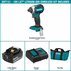 Promo ✨ Makita 18V LXT Lithium-Ion Brushless Cordless Impact Driver Kit with (1) Battery 3.0Ah 🎉 -Deals Power Tools Store makita impact drivers xdt131 e1 1000