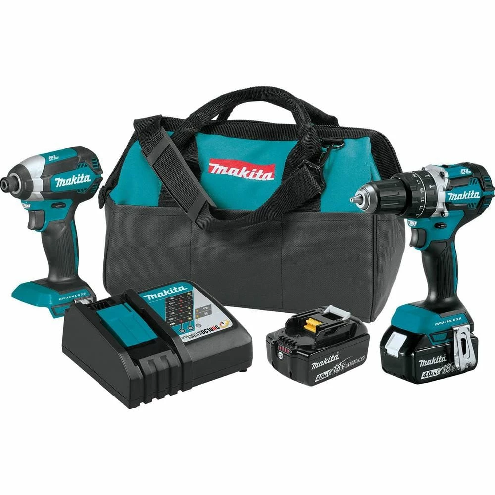 Best deal 👏 Makita 18V LXT Lithium-Ion Brushless Cordless 🔨 Hammer Drill and Impact Driver Combo Kit (2-Tool) w/ (2) 4Ah Batteries, Bag 🌟 3 Best deal 👏 Makita 18V LXT Lithium-Ion Brushless Cordless 🔨 Hammer Drill and Impact Driver Combo Kit (2-Tool) w/ (2) 4Ah Batteries, Bag 🌟
