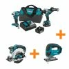 Discount 🎁 Makita 18V LXT Lithium-ion Brushless 2-pc Combo Kit 5.0Ah with bonus 18V LXT 6-1/2 in. Circular Saw and 18V LXT Jig Saw 😍 -Deals Power Tools Store makita power tool combo kits xt288t xss2xvj3 64 1000