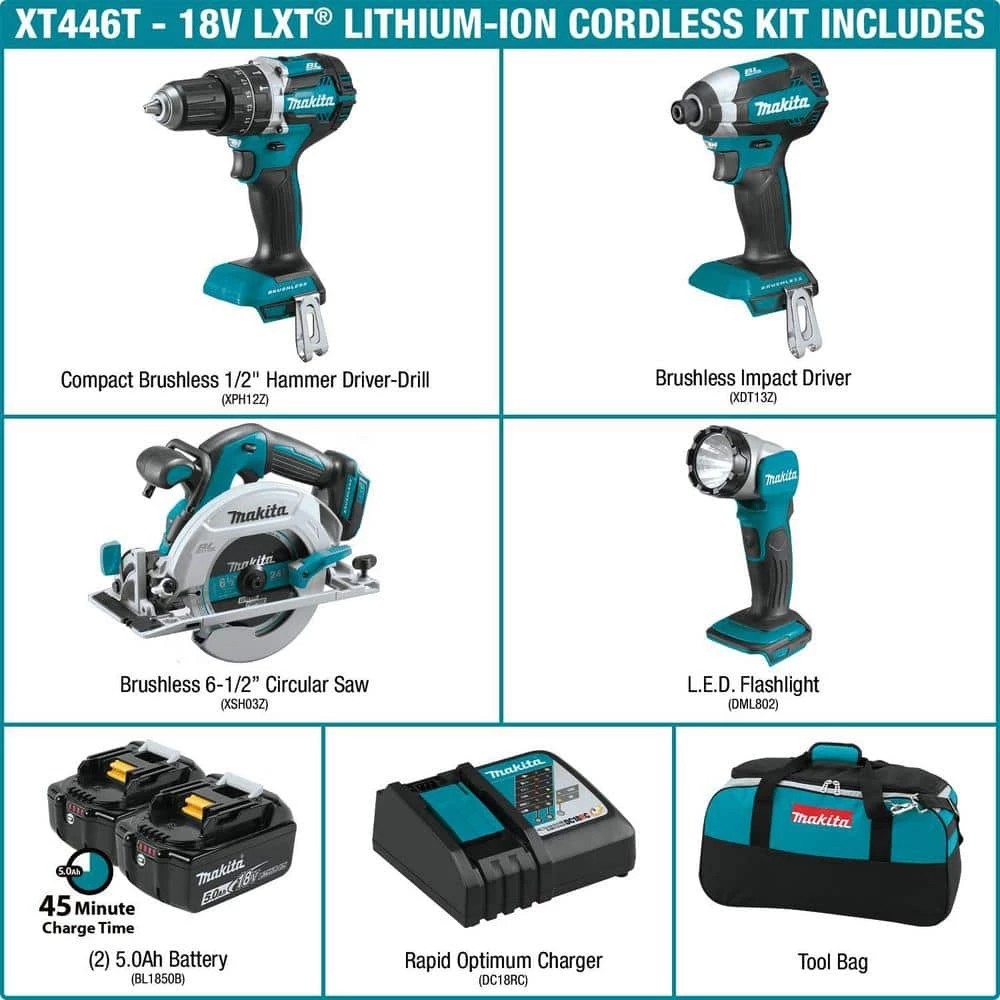Coupon 🥰 Makita 18V LXT Lithium-Ion Brushless Cordless Combo Kit 🔨 Hammer Drill/ Impact Driver/ Circular Saw/ Flashlight 🥰 4 Coupon 🥰 Makita 18V LXT Lithium-Ion Brushless Cordless Combo Kit 🔨 Hammer Drill/ Impact Driver/ Circular Saw/ Flashlight 🥰 - Image 2