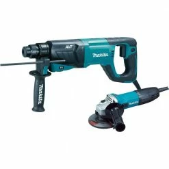 Cheap 🔔 Makita 8 Amp 1 in. Corded SDS-Plus Concrete/Masonry AVT Rotary 🔨 Hammer Drill with 4-1/2 in. Corded Angle Grinder with Hard Case ⌛