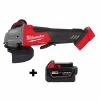 Buy ⭐ Milwaukee M18 FUEL 18V Lithium-Ion Brushless Cordless 4-1/2 in. ./5 in. Grinder with Paddle Switch with (1) 5.0 Ah Battery ✨ -Deals Power Tools Store milwaukee angle grinders 2880 20 48 11 1850 64 1000