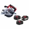Flash Sale 🔔 Milwaukee M18 18V Lithium-Ion Cordless 6-1/2 in. Circular Saw w/Two 5.0ah/One 12.0ah and Charger ⌛ -Deals Power Tools Store milwaukee circular saws 48 11 1812p5 2630 20 64 1000