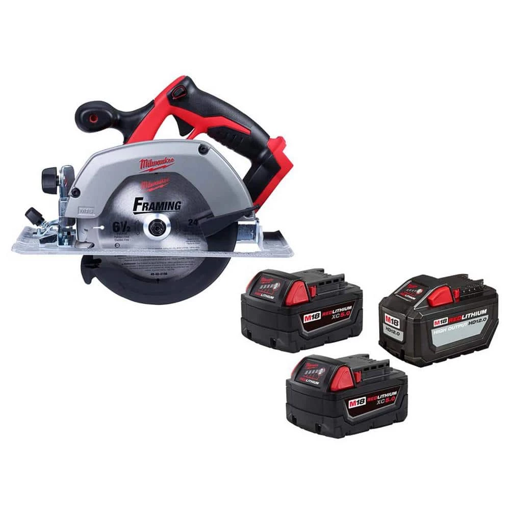 Flash Sale ๐ Milwaukee M18 18V Lithium-Ion Cordless 6-1/2 in. Circular Saw w/Two 5.0ah/One 12.0ah and Charger โ 3 Flash Sale ๐ Milwaukee M18 18V Lithium-Ion Cordless 6-1/2 in. Circular Saw w/Two 5.0ah/One 12.0ah and Charger โ