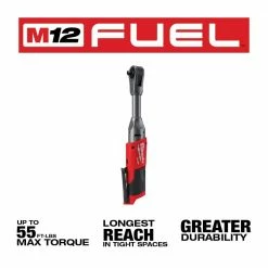 Wholesale 🌟 Milwaukee M12 FUEL 12V 3/8 in. Lithium-Ion Brushless Cordless Extended Reach Ratchet (Tool-Only) 😀 -Deals Power Tools Store milwaukee cordless ratchets 2560 20 40 1000