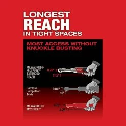 Wholesale 🌟 Milwaukee M12 FUEL 12V 3/8 in. Lithium-Ion Brushless Cordless Extended Reach Ratchet (Tool-Only) 😀 -Deals Power Tools Store milwaukee cordless ratchets 2560 20 66 1000