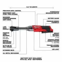 Wholesale 🌟 Milwaukee M12 FUEL 12V 3/8 in. Lithium-Ion Brushless Cordless Extended Reach Ratchet (Tool-Only) 😀 -Deals Power Tools Store milwaukee cordless ratchets 2560 20 a0 1000