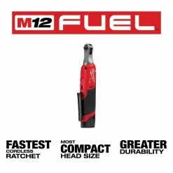Promo 😀 Milwaukee M12 FUEL 12V Cordless High Speed 1/4 in. Ratchet Kit with 3/8 in. Drive SAE and Metric Impact Socket Set (43-Piece) 👍 -Deals Power Tools Store milwaukee cordless ratchets 2566 22 49 66 7009 e1 1000