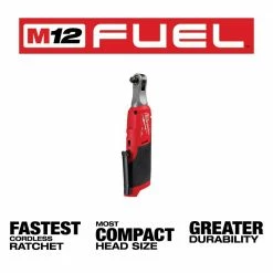 Promo ✔️ Milwaukee M12 FUEL 12V Lithium-Ion Brushless Cordless High Speed 3/8 in. Ratchet with M12 Rover Flood Light 🥰 -Deals Power Tools Store milwaukee cordless ratchets 2567 20 2367 20 e1 1000