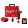 Cheapest 🎁 Milwaukee M12 FUEL 12V Lithium-Ion 1/2 in. Brushless Cordless 🔨 Hammer Drill Driver Kit with M12 LED Flood Light ✨ -Deals Power Tools Store milwaukee hammer drills 2504 22 2364 20 64 1000