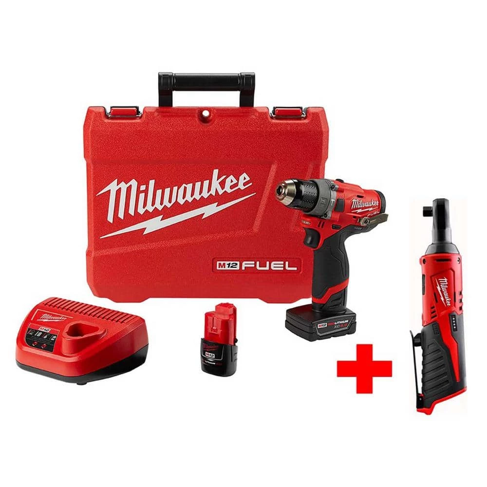 Best Pirce ๐ Milwaukee M12 FUEL 12V Lithium-Ion 1/2 in. Brushless Cordless ๐จ Hammer Drill Driver Kit with M12 3/8 in. Ratchet ๐ฅฐ 3 Best Pirce ๐ Milwaukee M12 FUEL 12V Lithium-Ion 1/2 in. Brushless Cordless ๐จ Hammer Drill Driver Kit with M12 3/8 in. Ratchet ๐ฅฐ
