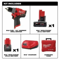 Deals ✔️ Milwaukee M12 FUEL 12V Lithium-Ion Brushless Cordless 1/2 in. 🔨 Hammer Drill Kit with 4.0 Ah and 2.0 Ah Battery and Hard Case 💯 -Deals Power Tools Store milwaukee hammer drills 2504 22 e1 1000
