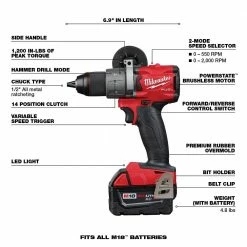 Budget 🎁 Milwaukee M18 FUEL 18-Volt Lithium-Ion Brushless Cordless 1/2 in. 🔨 Hammer Drill/Driver w/(2) 5.0 Ah Batteries & Rapid Charger 🎁 18 Budget 🎁 Milwaukee M18 FUEL 18-Volt Lithium-Ion Brushless Cordless 1/2 in. 🔨 Hammer Drill/Driver w/(2) 5.0 Ah Batteries & Rapid Charger 🎁 -Deals Power Tools Store milwaukee hammer drills 2804 20 48 59 1852pd 40 1000