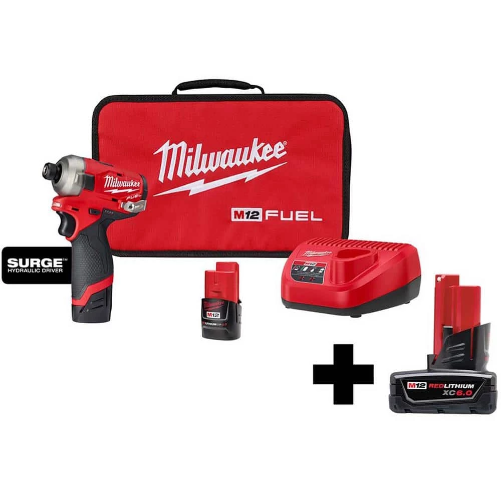 Best Pirce โ Milwaukee M12 FUEL SURGE 12-Volt Lithium-Ion Brushless Cordless 1/4 in. Hex Impact Driver Compact Kit with 6.0 Ah Battery ๐ 3 Best Pirce โ Milwaukee M12 FUEL SURGE 12-Volt Lithium-Ion Brushless Cordless 1/4 in. Hex Impact Driver Compact Kit with 6.0 Ah Battery ๐