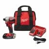 Hot Sale 😀 Milwaukee M18 18V Lithium-Ion Compact Brushless Cordless 1/4 in. Impact Driver Kit W/ (1) 2.0 Ah Battery, Charger & Tool Bag ✨ -Deals Power Tools Store milwaukee impact drivers 2850 21p 64 1000