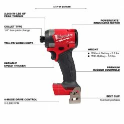 Wholesale ⭐ Milwaukee M18 FUEL 18V Lithium-Ion Brushless Cordless 1/4 in. Hex Impact Driver (Tool-Only) 🎁 -Deals Power Tools Store milwaukee impact drivers 2953 20 40 1000