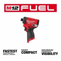 Promo 😉 Milwaukee M12 FUEL 12-Volt Lithium-Ion Brushless Cordless 1/4 in. Hex Impact Driver Compact Kit W 2.0Ah Battery and Bag 🌟 -Deals Power Tools Store milwaukee impact drivers 3453 21 a0 1000