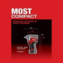 Budget 🎉 Milwaukee M12 FUEL 12V Lithium-Ion Brushless Cordless Stubby 1/4 in. Impact 🔧 Wrench with Protective Boot 🎉 -Deals Power Tools Store milwaukee impact wrenches 2552 20 49 16 2554 1d 1000