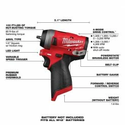 Budget 🎉 Milwaukee M12 FUEL 12V Lithium-Ion Brushless Cordless Stubby 1/4 in. Impact 🔧 Wrench with Protective Boot 🎉 -Deals Power Tools Store milwaukee impact wrenches 2552 20 49 16 2554 a0 1000