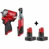 Deals ⌛ Milwaukee M12 FUEL 12V Lithium-Ion Brushless Cordless Stubby 3/8 in. Impact 🔧 Wrench & 3/8 in. Ratchet with two 3.0 Ah Batteries 💯 -Deals Power Tools Store milwaukee impact wrenches 2554 20 2557 20 48 11 2412 64 1000
