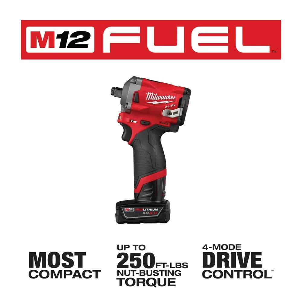 Buy 👏 Milwaukee M12 FUEL 12V Lithium-Ion Brushless Cordless Stubby 1/2 in. Impact 🔧 Wrench Kit with 6.0Ah Battery 🔥 4 Buy 👏 Milwaukee M12 FUEL 12V Lithium-Ion Brushless Cordless Stubby 1/2 in. Impact 🔧 Wrench Kit with 6.0Ah Battery 🔥 - Image 2