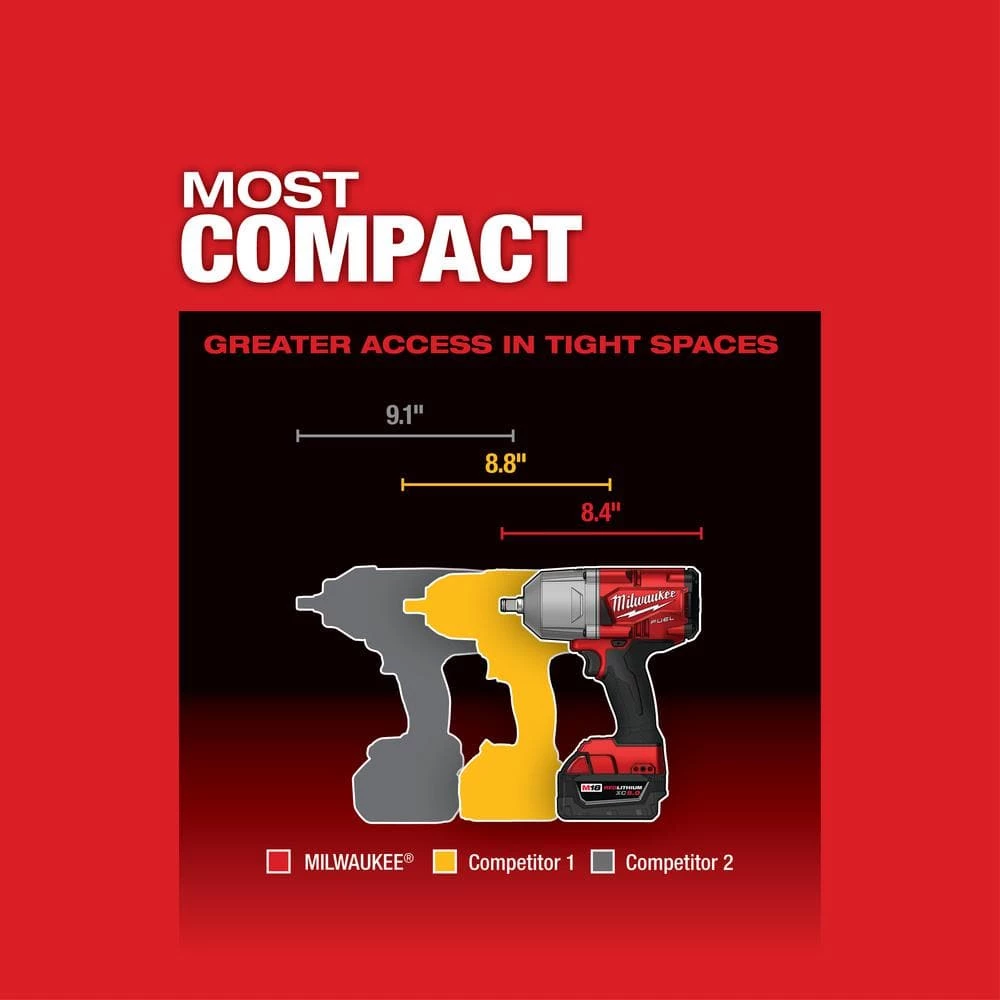 Best Sale π Milwaukee M18 FUEL 18V Lithium-Ion Brushless Cordless 1/2 in. Impact π§ Wrench with Friction Ring (Tool-Only) π 8 Best Sale π Milwaukee M18 FUEL 18V Lithium-Ion Brushless Cordless 1/2 in. Impact π§ Wrench with Friction Ring (Tool-Only) π - Image 6