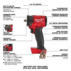 New 🔔 Milwaukee M18 FUEL GEN-3 18-Volt Lithium-Ion Brushless Cordless 3/8 in. Impact 🔧 Wrench w/1 in. R 🔨 Hammer, Two 6 Ah HO Batteries 👏 -Deals Power Tools Store milwaukee impact wrenches 2854 20 2713 20 48 11 1862 a0 1000