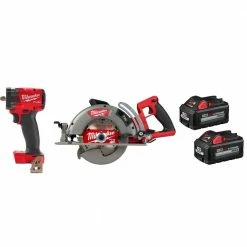 Coupon ⭐ Milwaukee M18 FUEL GEN-3 18-Volt Lithium-Ion Brushless Cordless 3/8 in. Impact 🔧 Wrench w/7-1/4 in. Circ, Two 6Ah HO Batteries 🔔