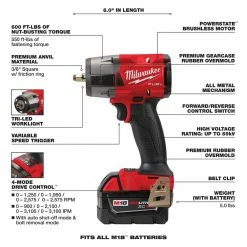 Wholesale 💯 Milwaukee M18 FUEL GEN-2 18V Lithium-Ion Mid Torque Brushless Cordless 3/8 in. Impact 🔧 Wrench with Friction Ring Kit 🔔 -Deals Power Tools Store milwaukee impact wrenches 2960 22 a0 1000