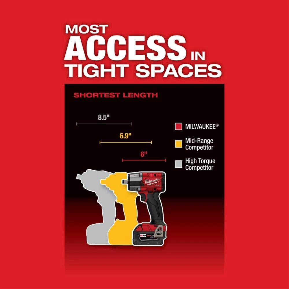Deals 👏 Milwaukee M18 FUEL Gen-2 18V Lithium-Ion Brushless Cordless Mid Torque 1/2 in. Impact 🔧 Wrench with (1) 5.0 Ah Battery 😉 7 Deals 👏 Milwaukee M18 FUEL Gen-2 18V Lithium-Ion Brushless Cordless Mid Torque 1/2 in. Impact 🔧 Wrench with (1) 5.0 Ah Battery 😉 - Image 5