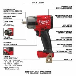Wholesale 😍 Milwaukee M18 FUEL Gen-2 18V Lithium-Ion Brushless Cordless Mid Torque 1/2 in. Impact 🔧 Wrench w/Friction Ring (Tool-Only) 🤩 -Deals Power Tools Store milwaukee impact wrenches 2962 20 a0 1000