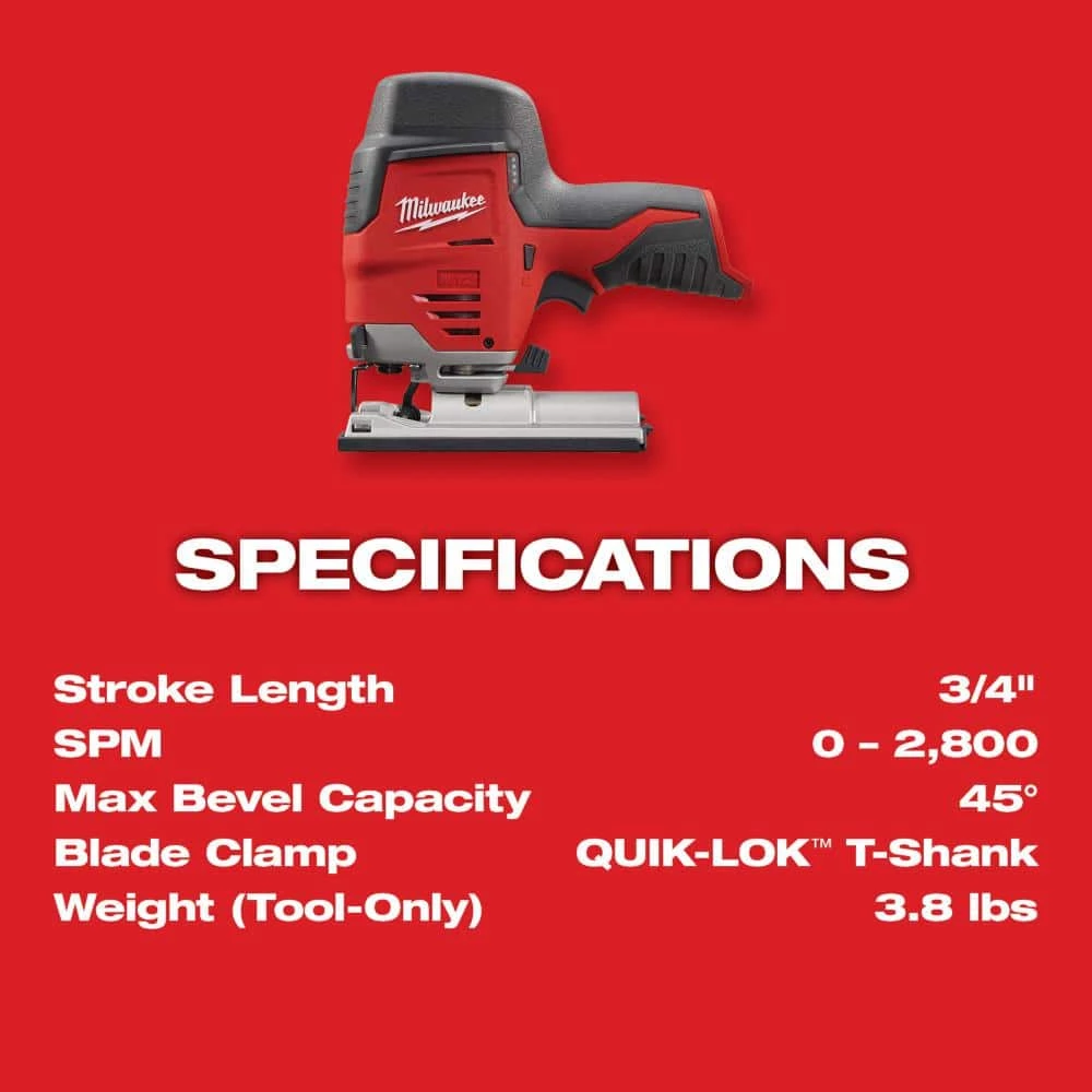 Deals βοΈ Milwaukee M12 12V Lithium-Ion Cordless Jig Saw Kit with One 1.5 Ah Battery, Charger, Tool Bag π 6 Deals βοΈ Milwaukee M12 12V Lithium-Ion Cordless Jig Saw Kit with One 1.5 Ah Battery, Charger, Tool Bag π - Image 4