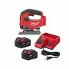 Best Sale 🛒 Milwaukee M18 18-Volt Lithium-Ion XC Starter Kit w/Two 5.0Ah Batteries, Charger and FUEL Jigsaw 🎉 -Deals Power Tools Store milwaukee jigsaws 48 59 1852b 2737 20 64 1000