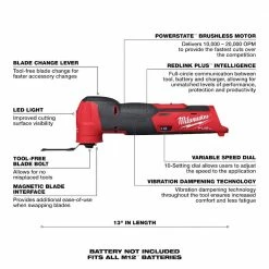 Brand new 😀 Milwaukee M12 FUEL 12V Lithium-Ion Cordless Oscillating Multi-Tool Kit w/High Output 2.5 Ah Battery, Charger, Accessories & Bag 🎉 -Deals Power Tools Store milwaukee oscillating tools 2526 21ho 40 1000