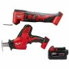 Hot Sale 😉 Milwaukee M18 18V Lithium-Ion Cordless Oscillating Multi-Tool with HACKZALL Reciprocating Saw and (1) 5.0 Ah Battery 👏 -Deals Power Tools Store milwaukee oscillating tools 2626 20 2625 20 48 11 1850 64 1000