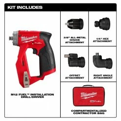 Budget 🛒 Milwaukee M12 FUEL 12V Lithium-Ion Brushless Cordless 4-in-1 Installation 3/8 in. Drill Driver with 4 Tool Head (Tool-Only) 🎉 -Deals Power Tools Store milwaukee power drills 2505 20 e1 1000