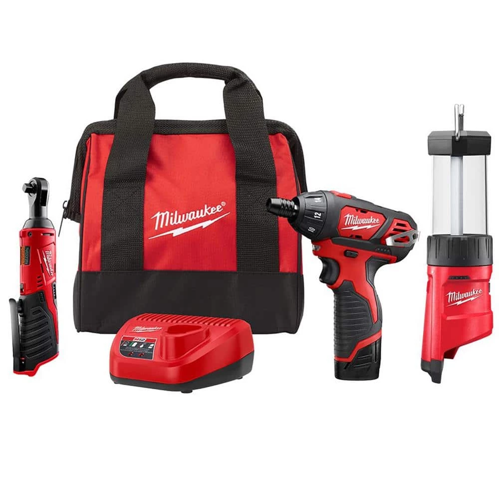Top 10 👏 Milwaukee M12 12V Lithium-Ion Cordless 3/8 in. Ratchet and Screwdriver Combo Kit with M12 400 Lumens LED Lantern/Trouble Light 🎉 3 Top 10 👏 Milwaukee M12 12V Lithium-Ion Cordless 3/8 in. Ratchet and Screwdriver Combo Kit with M12 400 Lumens LED Lantern/Trouble Light 🎉